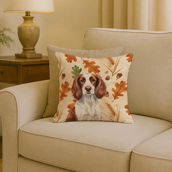 Aeelleea Liver White English Springer Spaniel Throw Pillow Accent Cushion Couch Bed Patio 18x18
