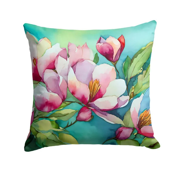 Aeelleea Louisiana Magnolias Watercolor Pillow 18x18 Machine Washable Indoor Outdoor