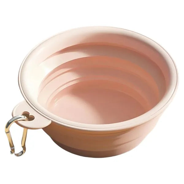 Portable Collapsible Dog Bowl, Foldable Silicone Travel Pet Bowl with Carabiner Clip, Lightweight Food & Water Bowl for Dogs and Cats Outdoor Walking Hiking Camping