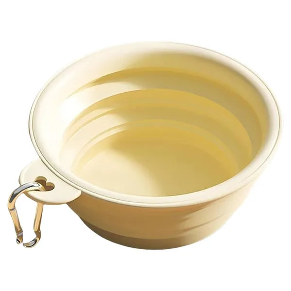 Portable Collapsible Dog Bowl, Foldable Silicone Travel Pet Bowl with Carabiner Clip, Lightweight Food & Water Bowl for Dogs and Cats Outdoor Walking Hiking Camping