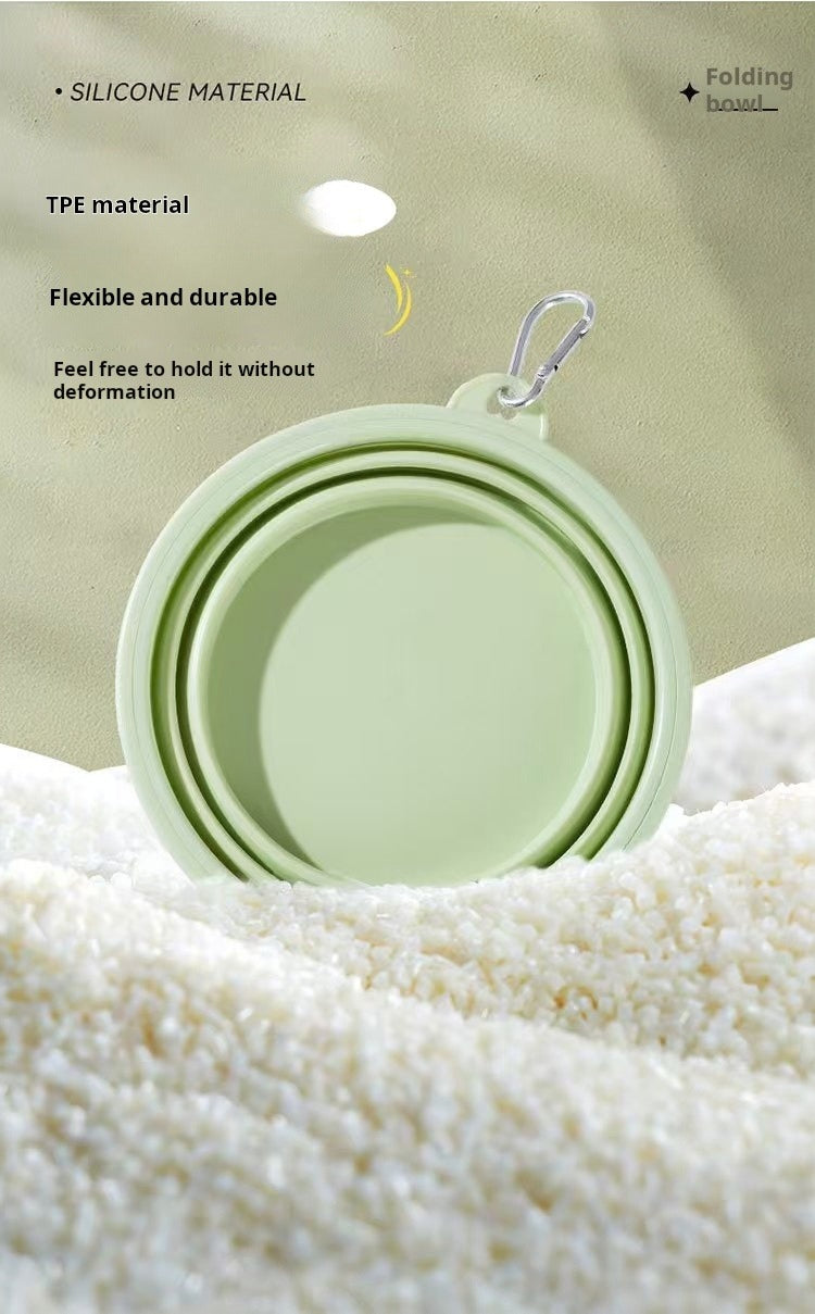 Portable Collapsible Dog Bowl, Foldable Silicone Travel Pet Bowl with Carabiner Clip, Lightweight Food & Water Bowl for Dogs and Cats Outdoor Walking Hiking Camping