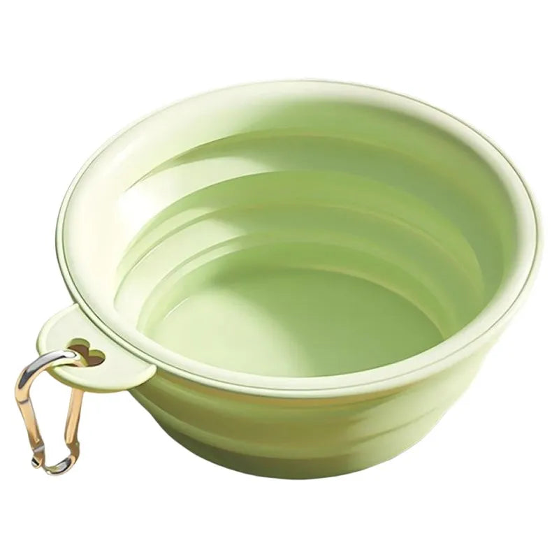 Portable Collapsible Dog Bowl, Foldable Silicone Travel Pet Bowl with Carabiner Clip, Lightweight Food & Water Bowl for Dogs and Cats Outdoor Walking Hiking Camping