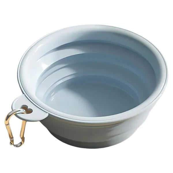 Portable Collapsible Dog Bowl, Foldable Silicone Travel Pet Bowl with Carabiner Clip, Lightweight Food & Water Bowl for Dogs and Cats Outdoor Walking Hiking Camping
