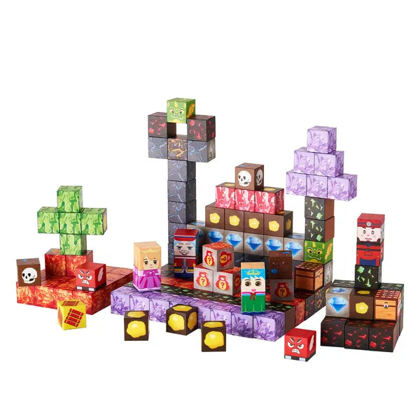 This 150-piece Dark Castle magnetic cube set is STEM educational toy for kids aged 3+. Single block size: 0.8 × 0.8 × 0.8 in.