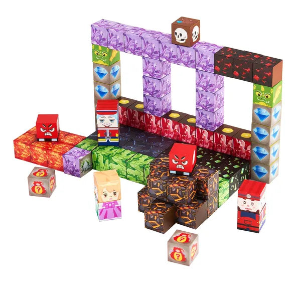 This 150-piece Dark Castle magnetic cube set is STEM educational toy for kids aged 3+. Single block size: 0.8 × 0.8 × 0.8 in.