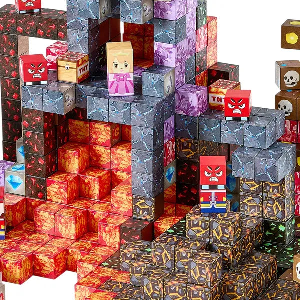 This 150-piece Dark Castle magnetic cube set is STEM educational toy for kids aged 3+. Single block size: 0.8 × 0.8 × 0.8 in.