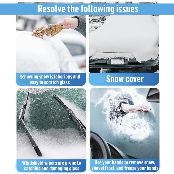 Aeelleea Magnetic Car Windshield Snow Cover, Winter Ice Frost Guard, All Season Sunshade Protector for Car SUV Truck