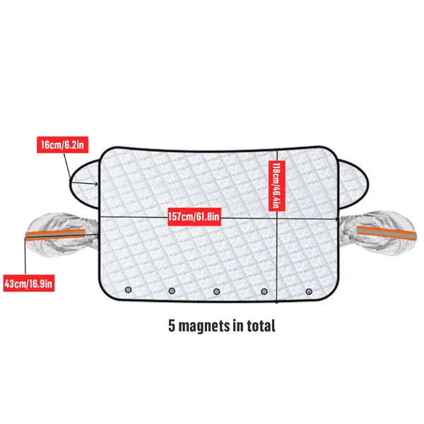 Aeelleea Magnetic Car Windshield Snow Cover, Winter Ice Frost Guard, All Season Sunshade Protector for Car SUV Truck