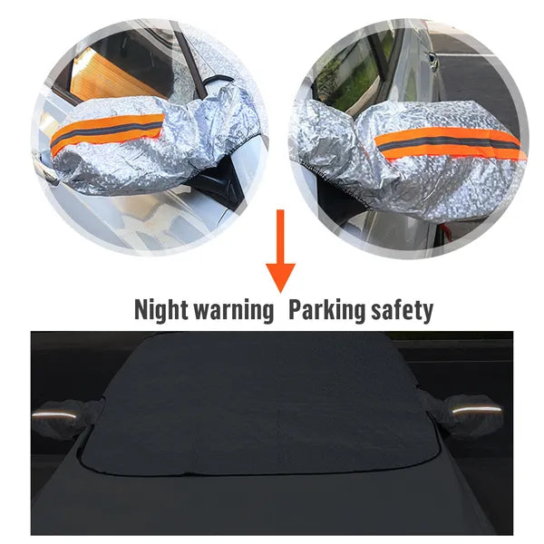 Aeelleea Magnetic Car Windshield Snow Cover, Winter Ice Frost Guard, All Season Sunshade Protector for Car SUV Truck