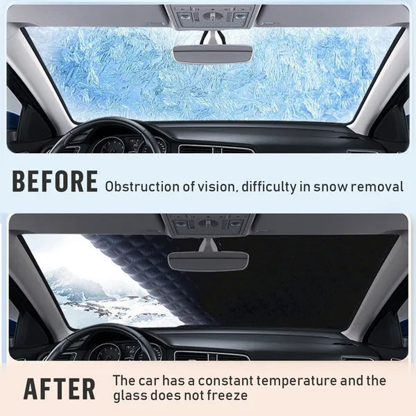 Aeelleea Magnetic Car Windshield Snow Cover, Winter Ice Frost Guard, All Season Sunshade Protector for Car SUV Truck