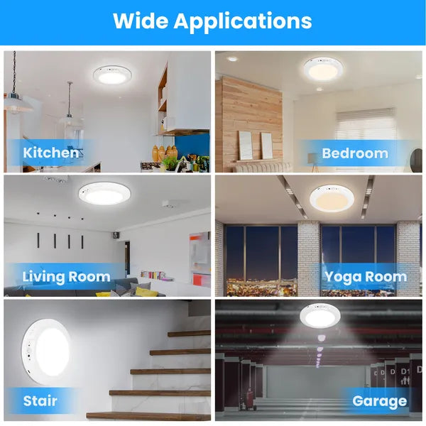 Rechargeable Magnetic LED Ceiling Light, Motion Sensor, 3 Color Modes, Wireless Drill-Free Ceiling Lamp for Hallway Closet Stairs