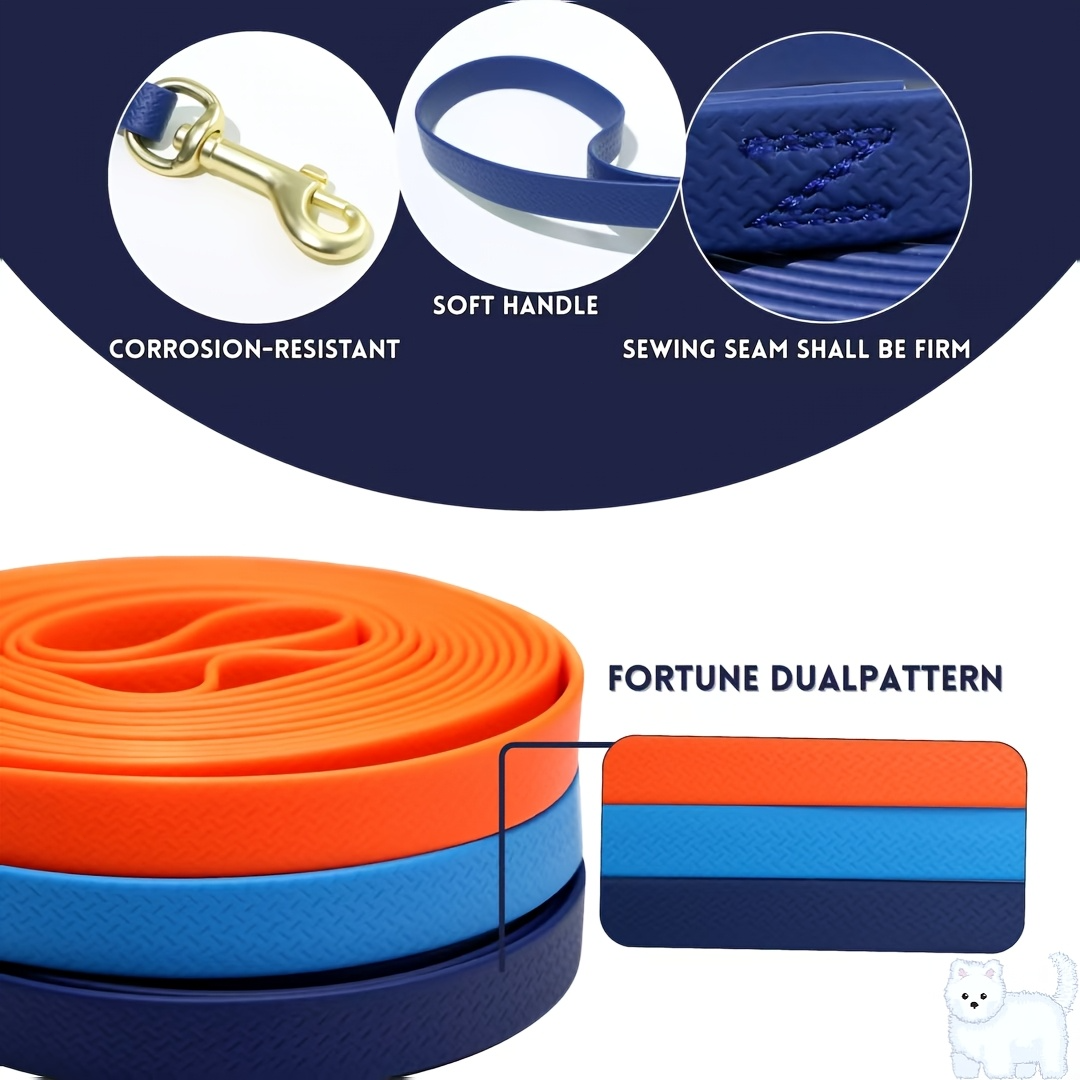 12M Heavy Duty PVC Dog Leash  Waterproof & Tear Resistant for Training & Hiking