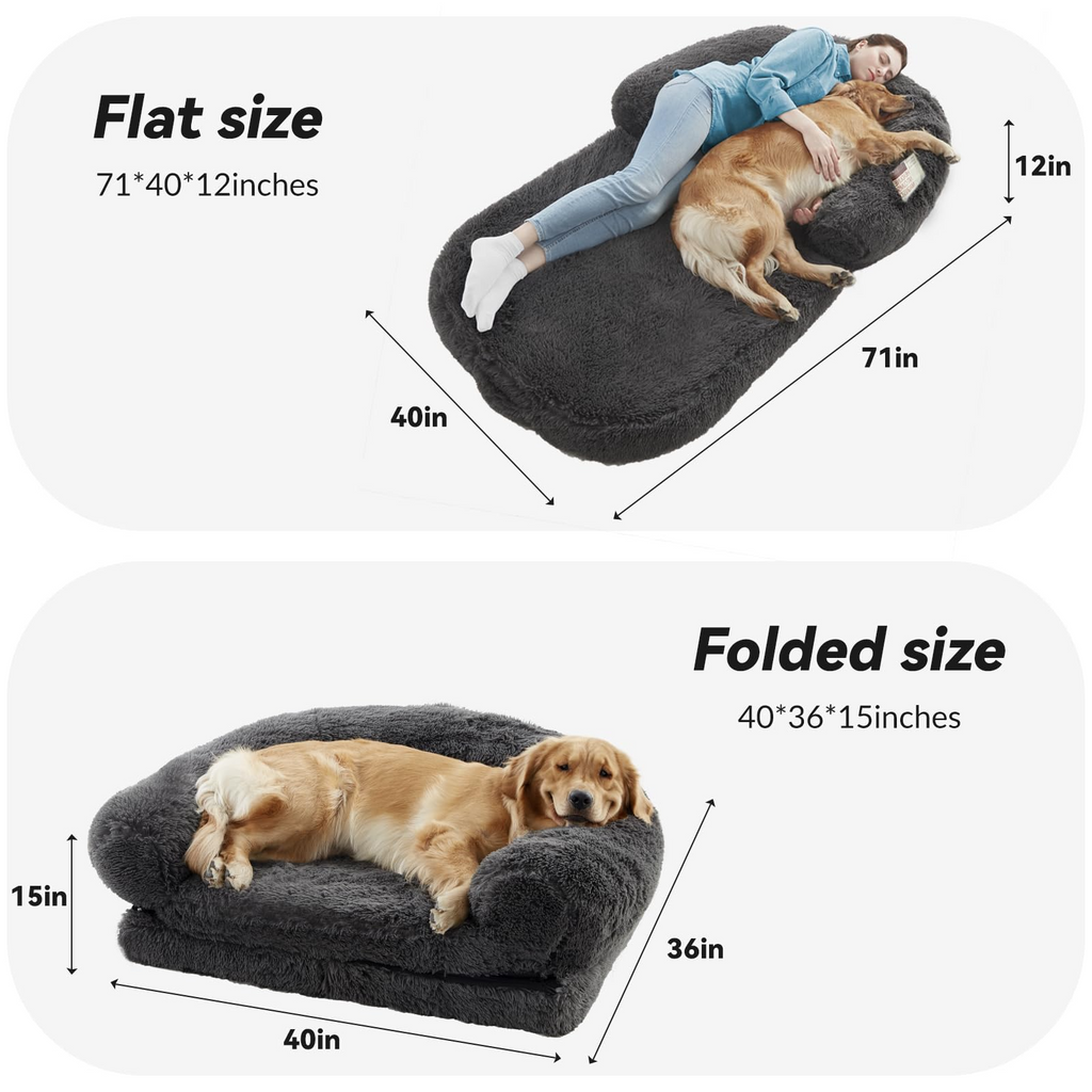 Orthopedic Human Dog Bed  Large, Foldable, Washable, Perfect for You & Your Dog