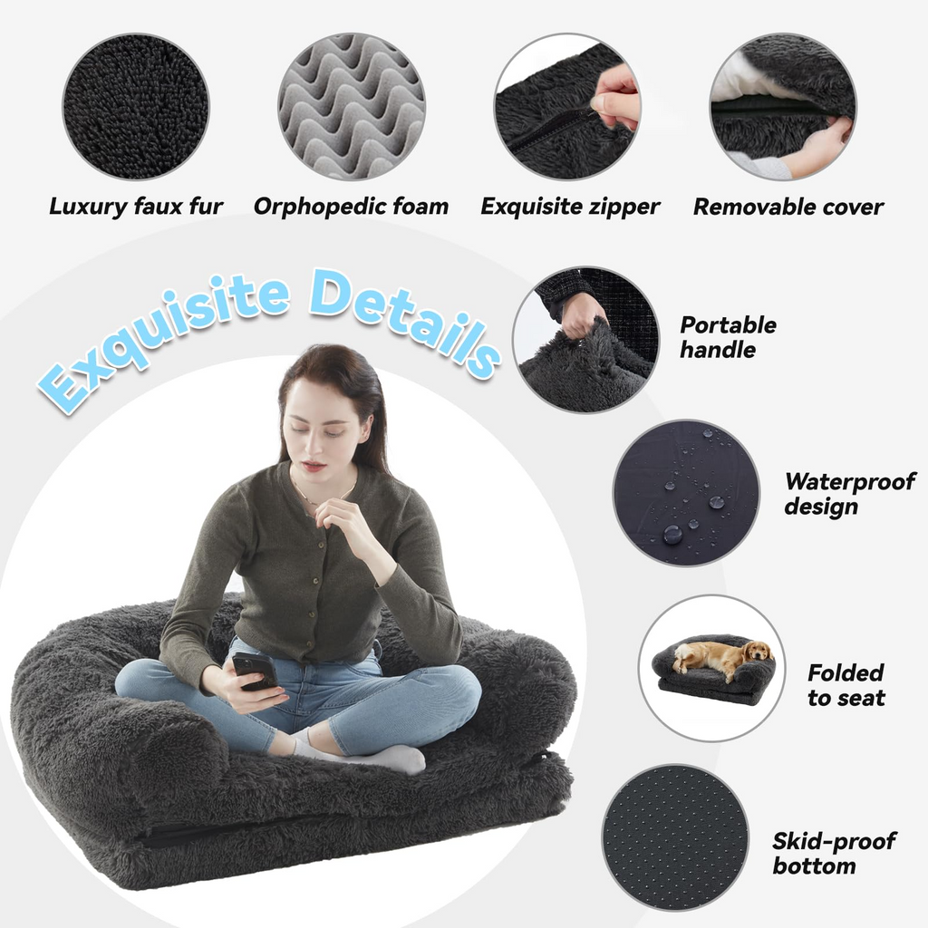 Orthopedic Human Dog Bed  Large, Foldable, Washable, Perfect for You & Your Dog