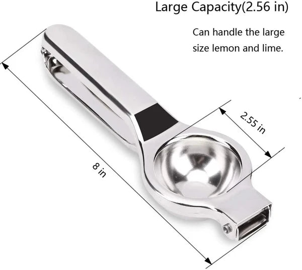 AEELLEEA Stainless Steel Manual Lemon Squeezer 2 Pack, Handheld Citrus Juicer for Lemon Lime Orange, Hand Press Fruit Juicer for Kitchen Bar