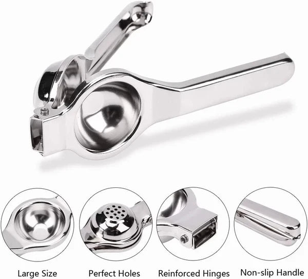 AEELLEEA Stainless Steel Manual Lemon Squeezer 2 Pack, Handheld Citrus Juicer for Lemon Lime Orange, Hand Press Fruit Juicer for Kitchen Bar