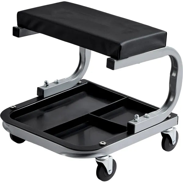 Mechanics Stool Garage Rolling Creeper Seat with Tool Tray 250 lbs Capacity Padded Cushion 4 Swivel Casters for Auto Repair Workshop
