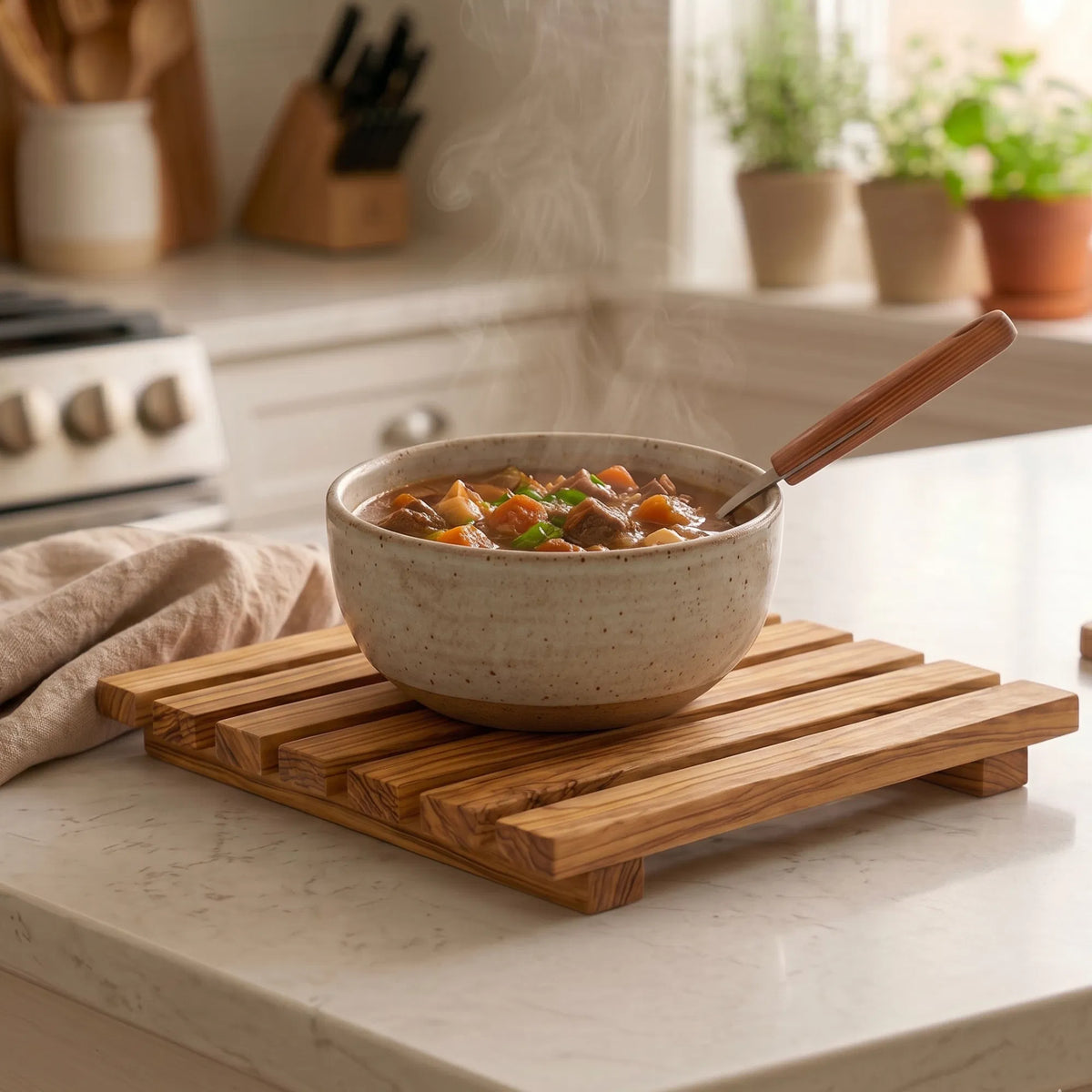 AEELLEEA Olive Wood Kitchen Utensil Set 25-Piece Handcrafted Mediterranean Cutting Board Mortar and Pestle Cooking Dining Serving Tabletop