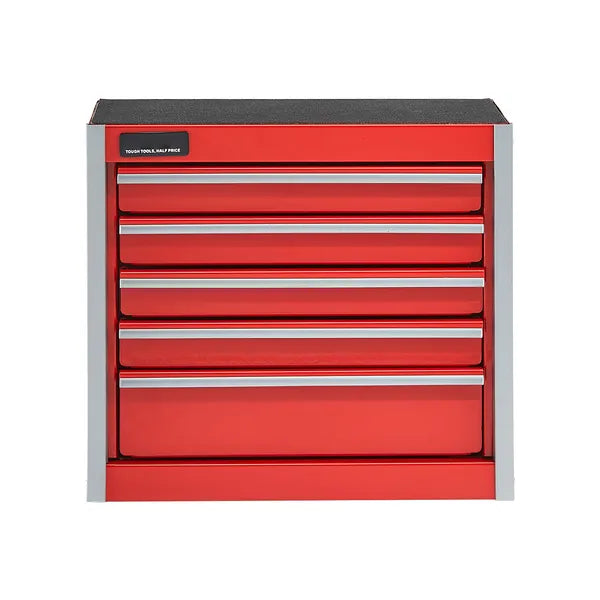 Aeelleea 8.6 Inch Red Metal Tool Box, Portable 5 Drawers Small Tool Chest with EVA Liners, Heavy-Duty Steel Tool Storage Box