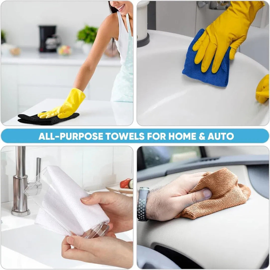50‑Pack Tear‑Away Coffee Microfiber Cleaning Cloth Roll, Lint‑Free Reusable Towels for Car, Kitchen, Window & Household Cleaning, 11.5" x 11.5" ****