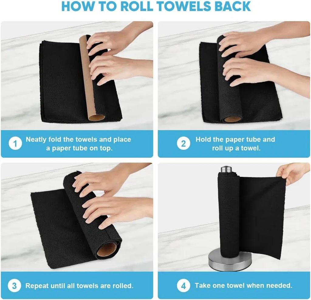 50‑Pack Tear‑Away Coffee Microfiber Cleaning Cloth Roll, Lint‑Free Reusable Towels for Car, Kitchen, Window & Household Cleaning, 11.5" x 11.5" ****