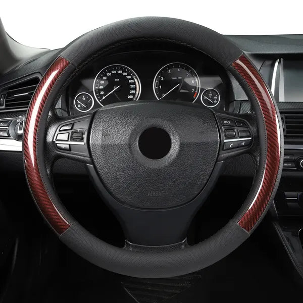 AEELLEEA Car Steering Wheel Cover Breathable Perforated Leather Anti Slip Wear Resistant Universal Steering Wheel Protector