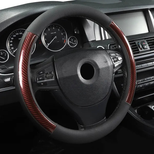 AEELLEEA Car Steering Wheel Cover Breathable Perforated Leather Anti Slip Wear Resistant Universal Steering Wheel Protector