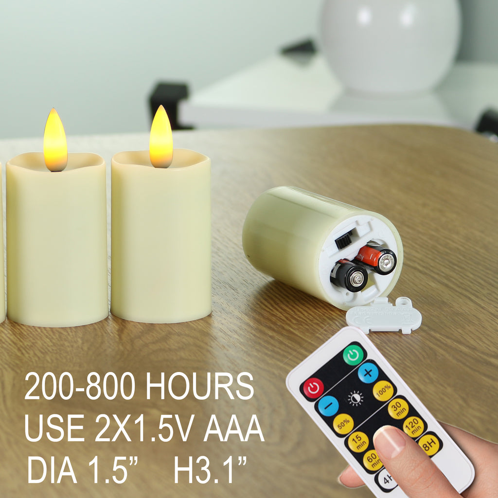 10-Pack 3.15in Flameless LED Votive Candles with Remote and Timer, Battery Operated Flickering Warm White Lights for Christmas, Wedding, Party and Home Decor