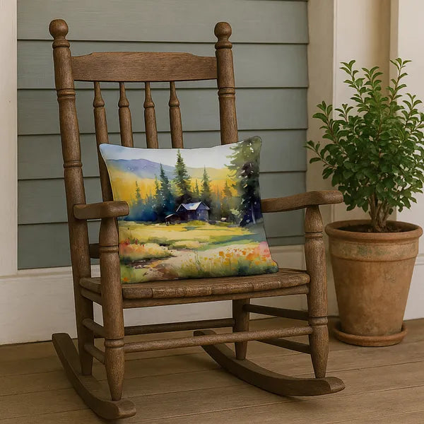 Aeelleea Montana Bitterroot Watercolor Pillow 18x18 Machine Washable Indoor Outdoor