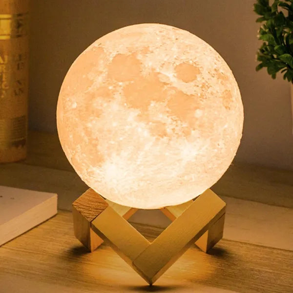 Aeelleea Moon Lamp Humidifier, 2 in 1 880ml 3D Moon Night Light USB Rechargeable Aromatherapy Diffuser Bedroom Gift Decor