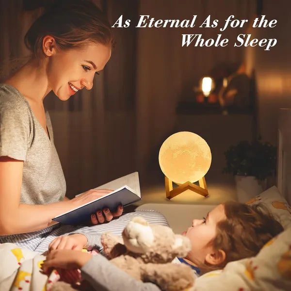 Aeelleea Moon Lamp Humidifier, 2 in 1 880ml 3D Moon Night Light USB Rechargeable Aromatherapy Diffuser Bedroom Gift Decor