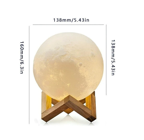 Aeelleea Moon Lamp Humidifier, 2 in 1 880ml 3D Moon Night Light USB Rechargeable Aromatherapy Diffuser Bedroom Gift Decor