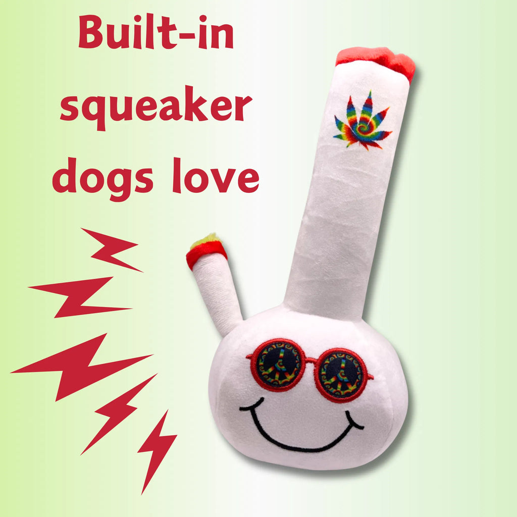 Funny Squeaky Plush Dog Toy, Soft Novelty Fetch & Photo Prop Toy for Puppies and Dogs, Approx. 10 in