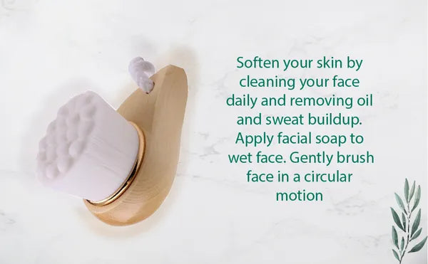 2-Pack Bamboo Facial Cleansing Brush with Soft Bristles, Manual Face Scrubber for Deep Cleansing & Gentle Exfoliation