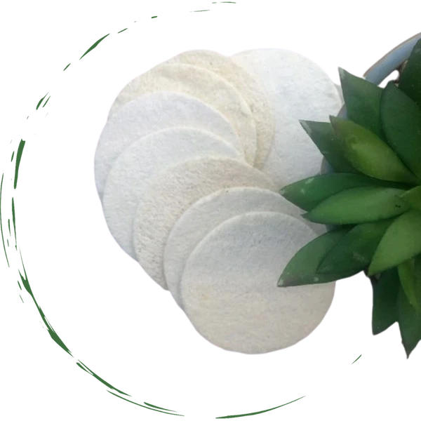 Natural Loofah Sponge Pads 5 Pack, Exfoliating Face Body Scrubber, Eco-Friendly Organic Luffa Shower Sponges for Deep Pore Cleansing