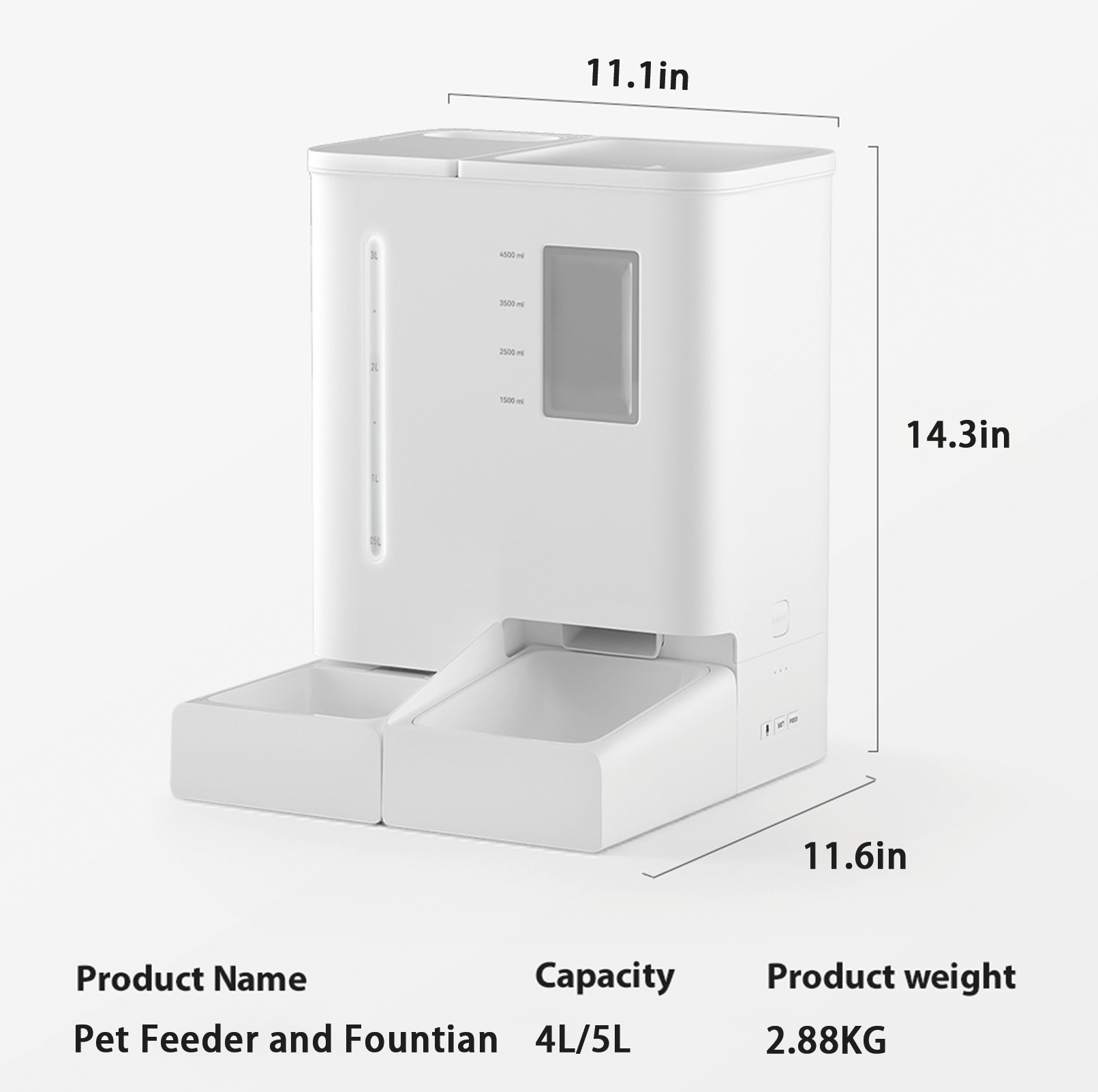 Petlibro - 2-in-1 Automatic Cat Feeder and Waterer Set, 5G/2.4GHz WiFi Smart Pet Station, 176oz Food & 123oz Water (2-Week Capacity), App Control, Moisture-Proof, Easy Clean