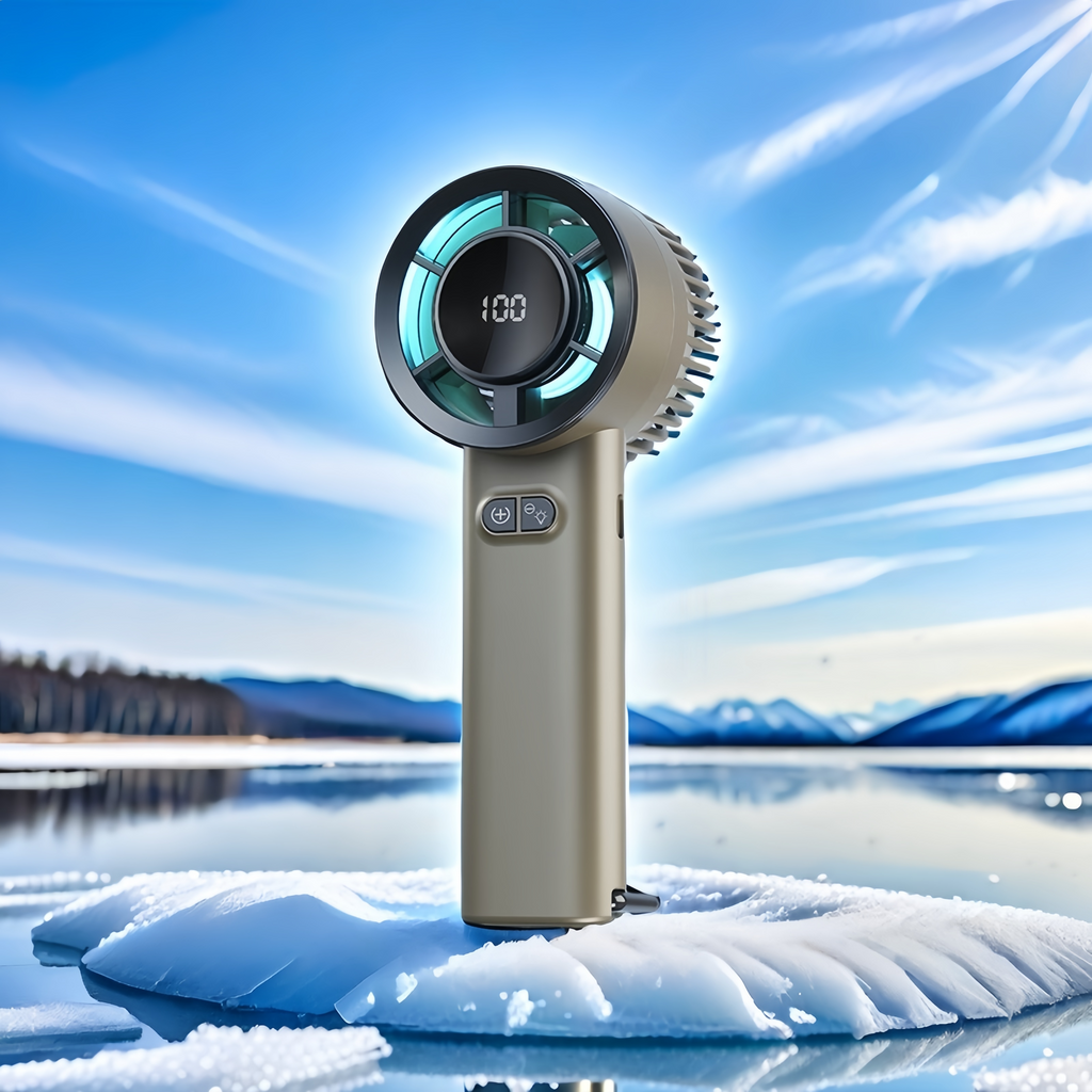 Portable 5-Speed Handheld Fan, USB Rechargeable with Power Display & Night Light, Lightweight Cooling for Women Men Indoor Outdoor