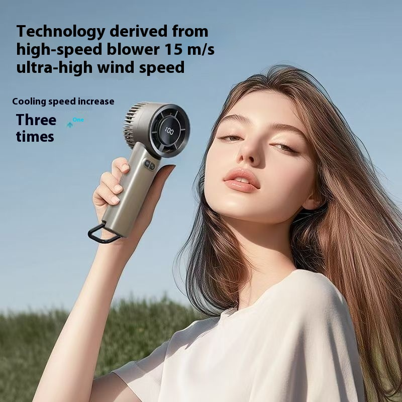 Portable 5-Speed Handheld Fan, USB Rechargeable with Power Display & Night Light, Lightweight Cooling for Women Men Indoor Outdoor