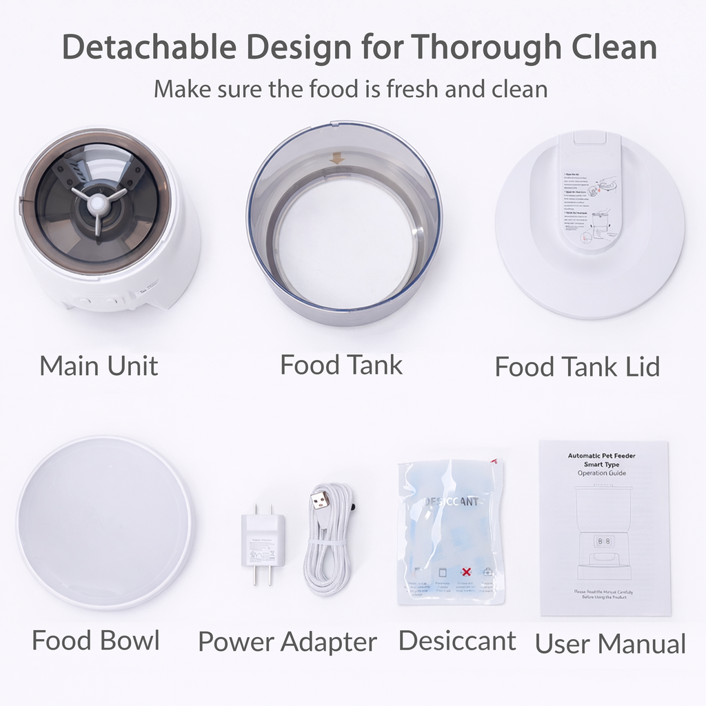 Wi-Fi Automatic Pet Feeder  App Controlled  10 Meals/Day  Cats & Dogs