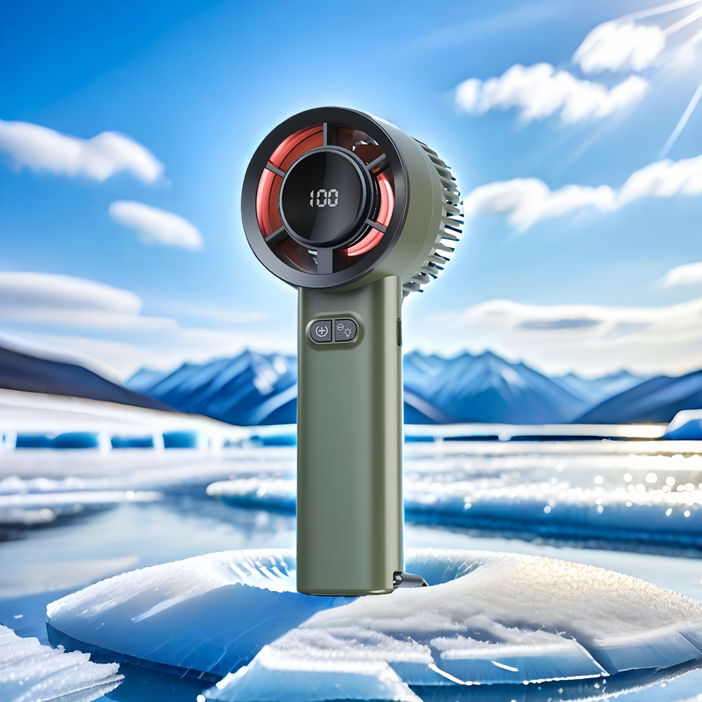 Portable 5-Speed Handheld Fan, USB Rechargeable with Power Display & Night Light, Lightweight Cooling for Women Men Indoor Outdoor