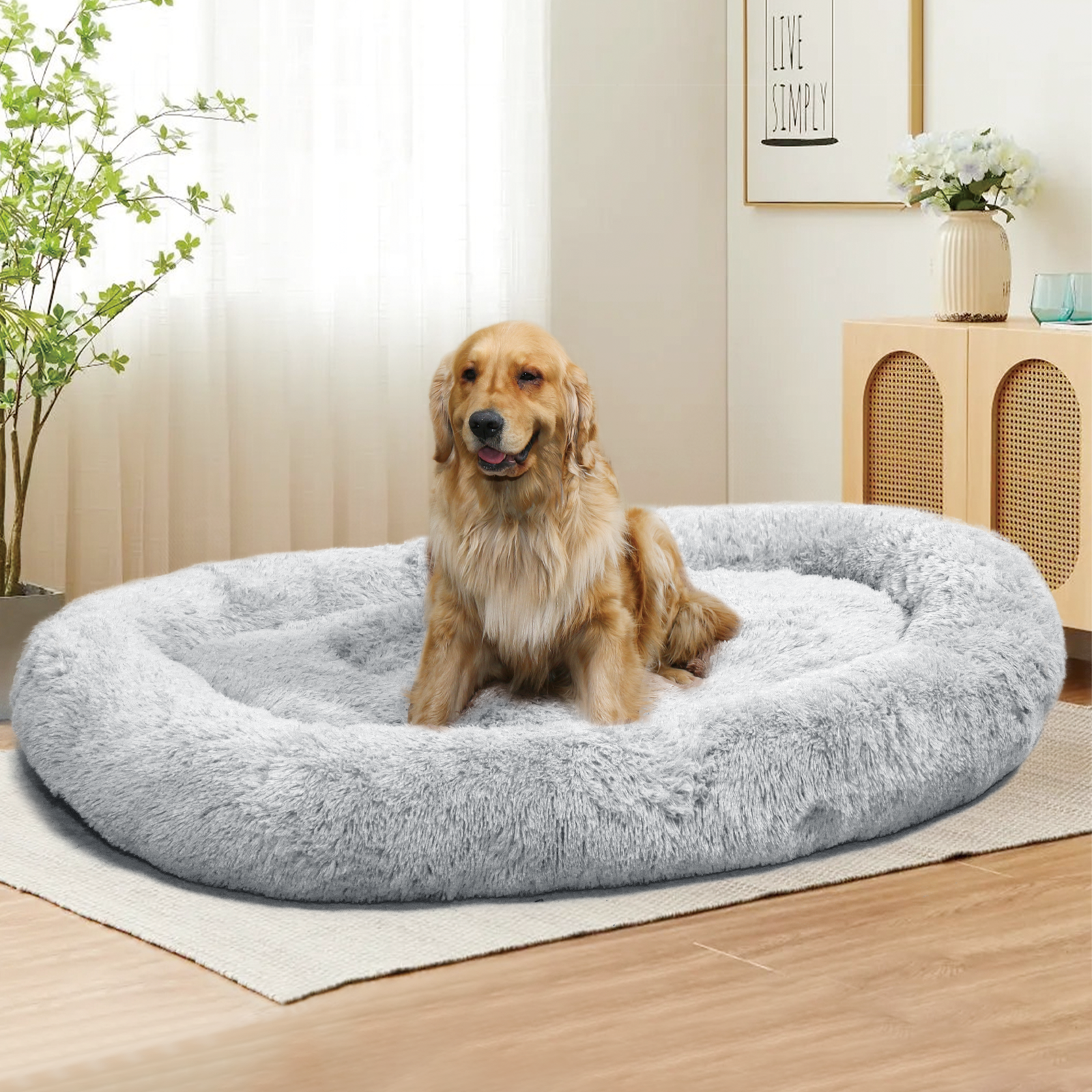 CozyPet - Large Dog Bed 67x43x8 Inches, Super Soft, Machine Washable, Portable with Handles, Non-Slip Bottom for Safety