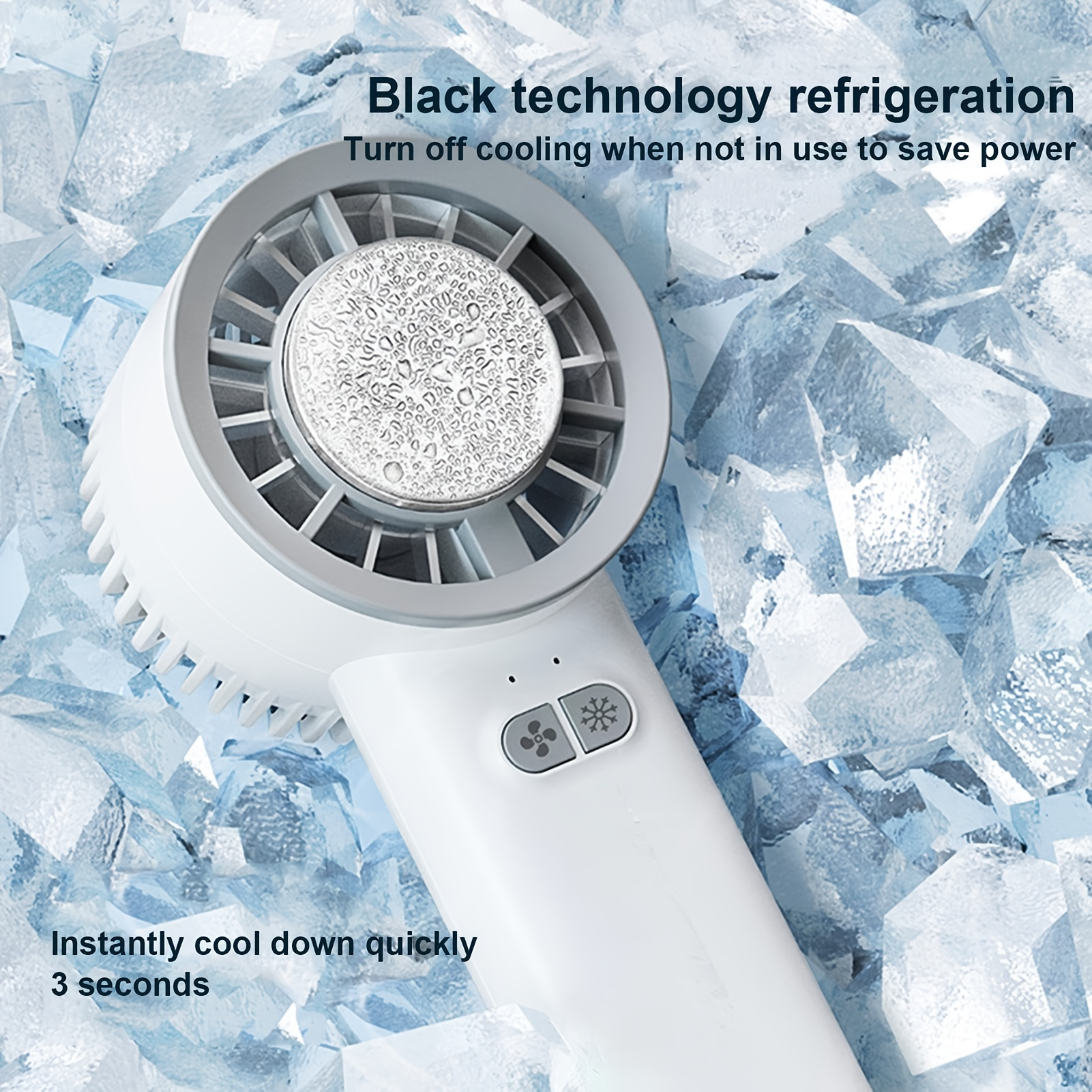 Handheld Cooling Fan, USB Rechargeable 3-Speed Low-Noise, Small Pocket Fan with Cooling Function, Portable for Outdoor Travel, Gift for Women