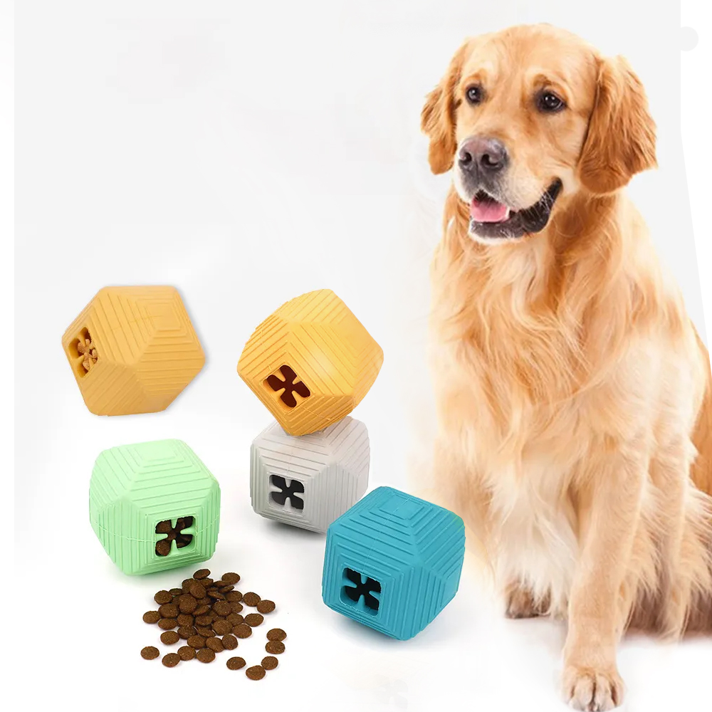 Sturdy Polygonal Treat-Dispensing Dog Toy – Durable Food Ball Chew Toy for Training & Play – For All Dogs