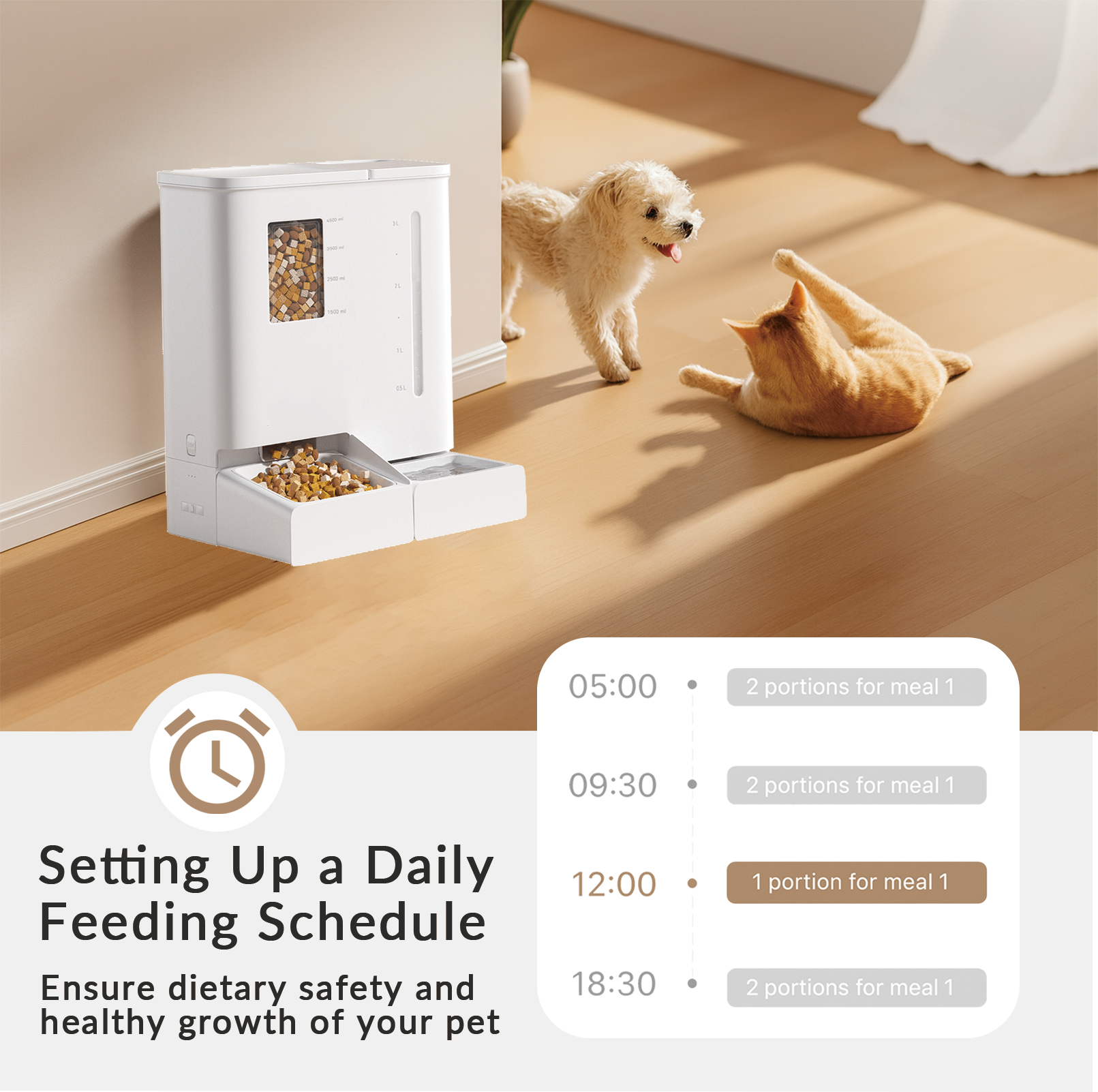 Petlibro - 2-in-1 Automatic Cat Feeder and Waterer Set, 5G/2.4GHz WiFi Smart Pet Station, 176oz Food & 123oz Water (2-Week Capacity), App Control, Moisture-Proof, Easy Clean