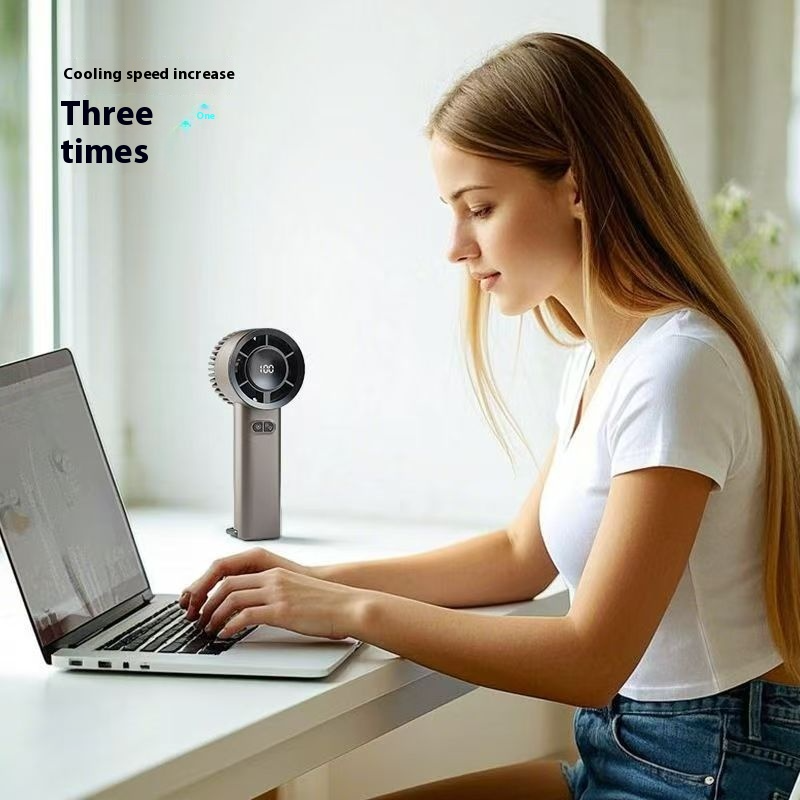 Portable 5-Speed Handheld Fan, USB Rechargeable with Power Display & Night Light, Lightweight Cooling for Women Men Indoor Outdoor