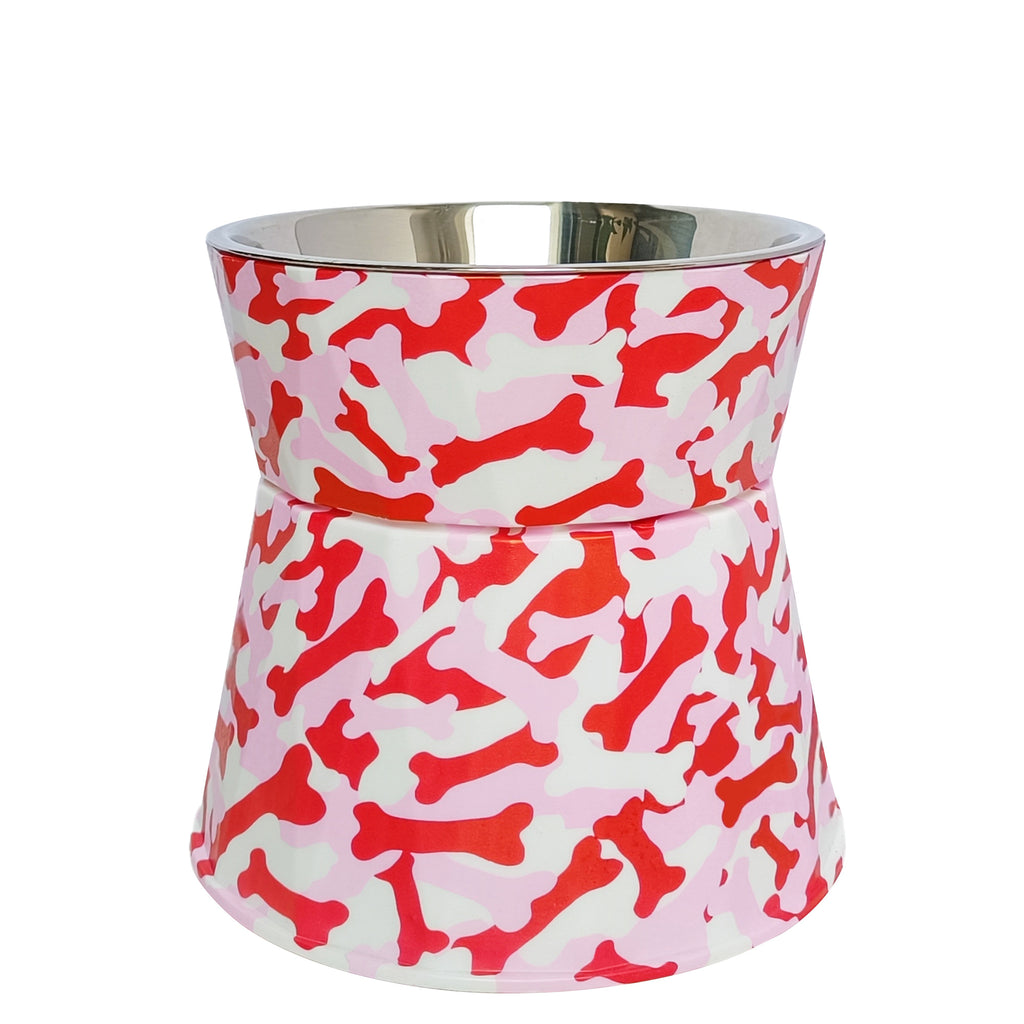 SSY 6" Anti-Vomiting Stainless Steel Pet Bowl, Non-slip Modern Design with Spine Protection for Small/Medium Dogs & Cats