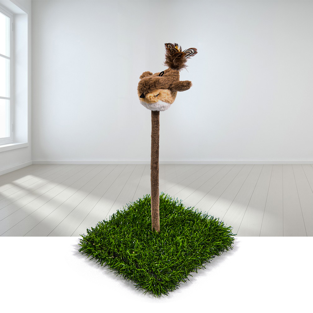 Interactive Spiral Spring Bird Cat Toy – Feather Teaser with Chirping Sound, Realistic Design for Indoor Cats & Kittens, Self-Play Exercise