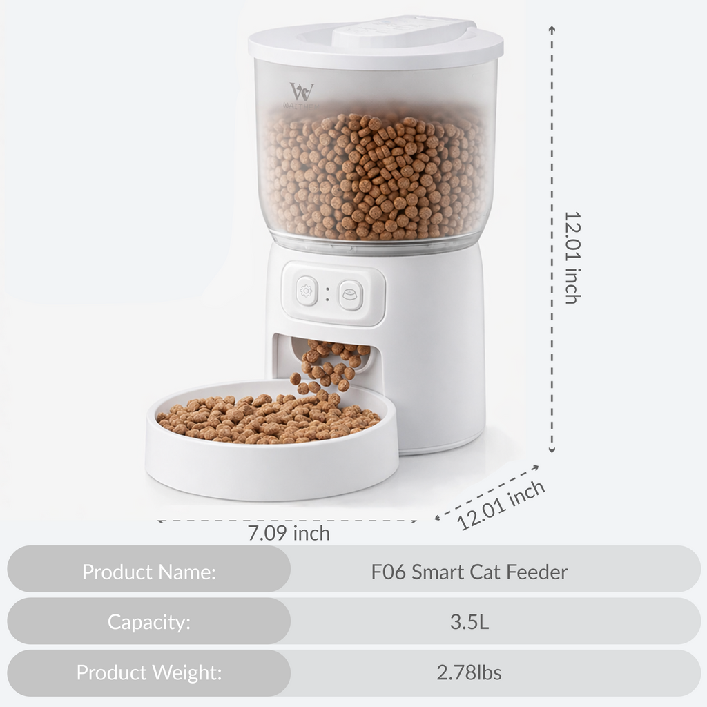 Wi-Fi Automatic Pet Feeder  App Controlled  10 Meals/Day  Cats & Dogs