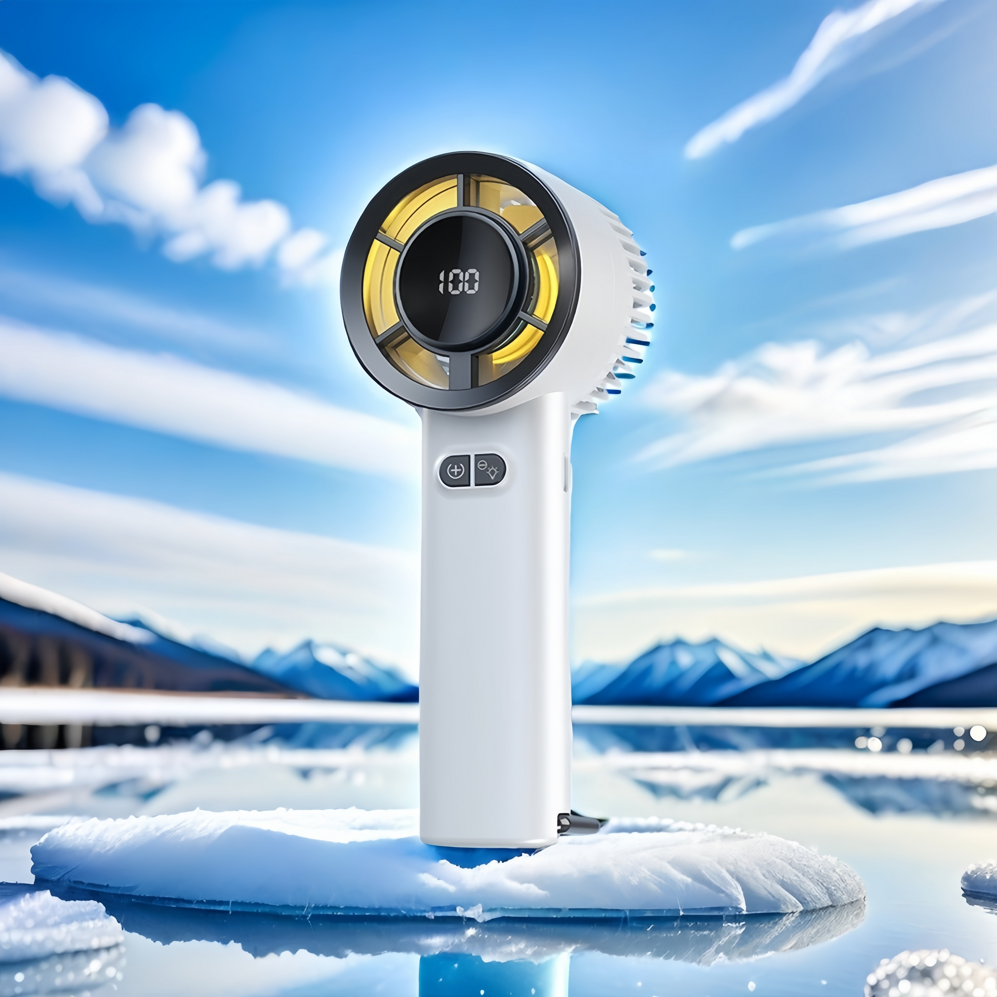 Portable 5-Speed Handheld Fan, USB Rechargeable with Power Display & Night Light, Lightweight Cooling for Women Men Indoor Outdoor