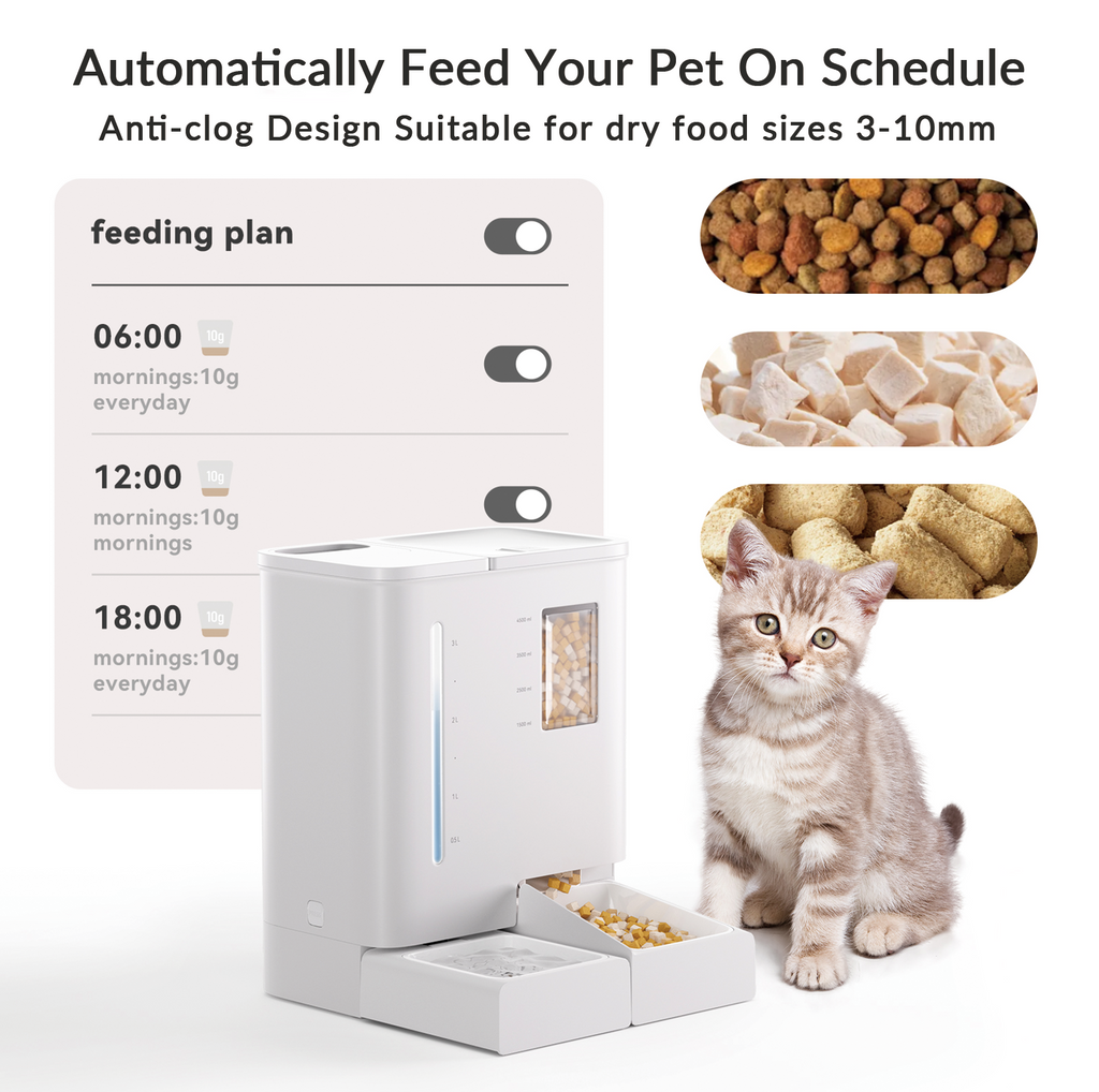 Petlibro - 2-in-1 Automatic Cat Feeder and Waterer Set, 5G/2.4GHz WiFi Smart Pet Station, 176oz Food & 123oz Water (2-Week Capacity), App Control, Moisture-Proof, Easy Clean